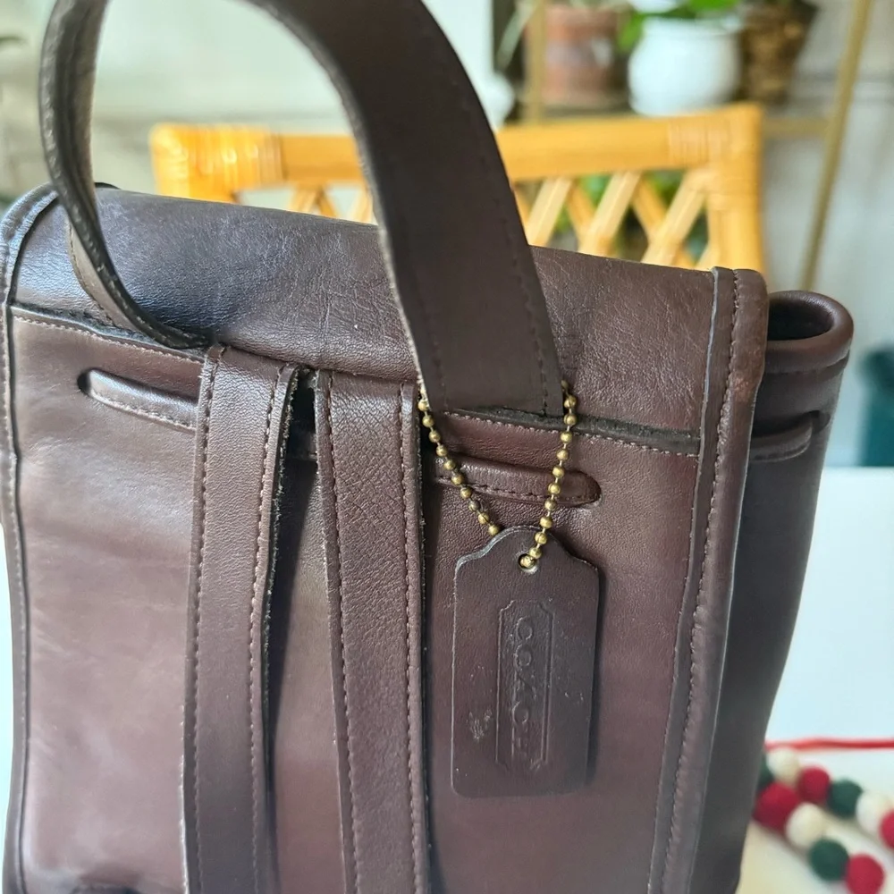 Vintage Coach 9960 Mini Daypack Dark Brown Leather Backpack - Picture 3 of 10